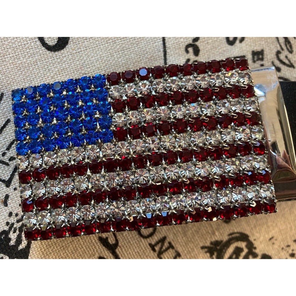 American Flag Rhinestone Belt - Picture 6 of 6